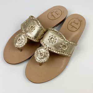 JACK ROGERS Gold Metallic Sandals Women’s 5.5